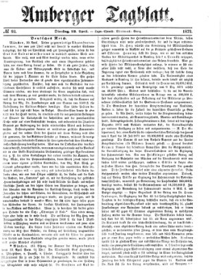 Amberger Tagblatt Dienstag 23. April 1872