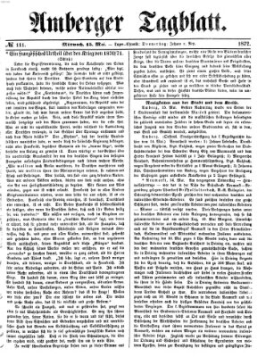 Amberger Tagblatt Mittwoch 15. Mai 1872