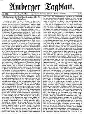 Amberger Tagblatt Samstag 18. Mai 1872