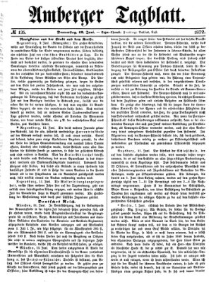 Amberger Tagblatt Donnerstag 13. Juni 1872