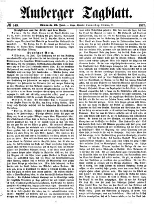 Amberger Tagblatt Mittwoch 19. Juni 1872
