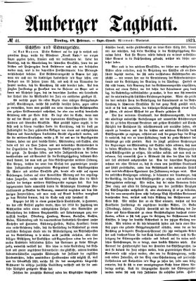 Amberger Tagblatt Dienstag 18. Februar 1873