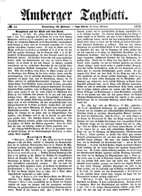 Amberger Tagblatt Donnerstag 20. Februar 1873