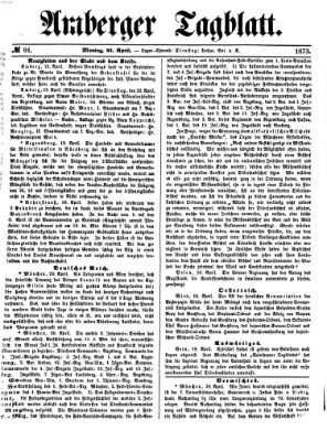 Amberger Tagblatt Montag 21. April 1873
