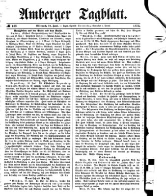 Amberger Tagblatt Mittwoch 18. Juni 1873