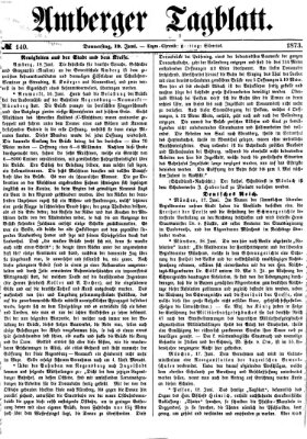 Amberger Tagblatt Donnerstag 19. Juni 1873