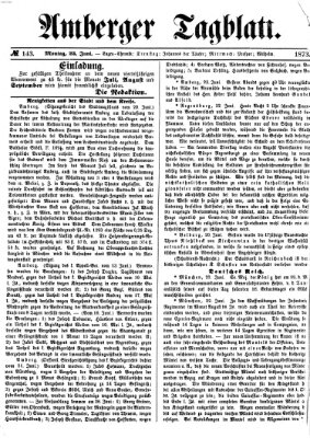 Amberger Tagblatt Montag 23. Juni 1873