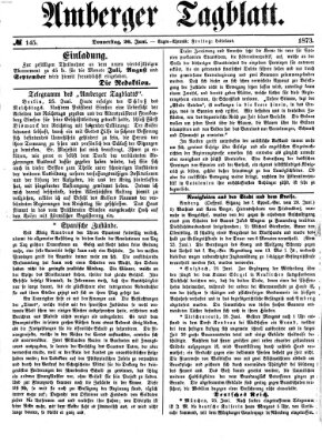 Amberger Tagblatt Donnerstag 26. Juni 1873
