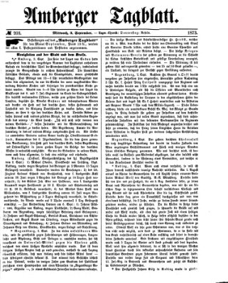 Amberger Tagblatt Mittwoch 3. September 1873