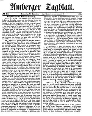 Amberger Tagblatt Donnerstag 18. September 1873