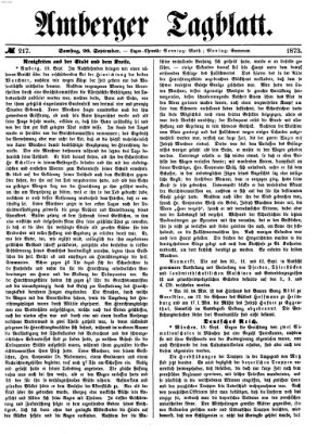 Amberger Tagblatt Samstag 20. September 1873