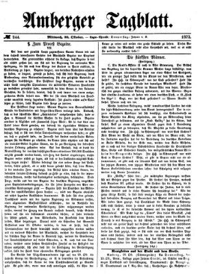 Amberger Tagblatt Mittwoch 22. Oktober 1873