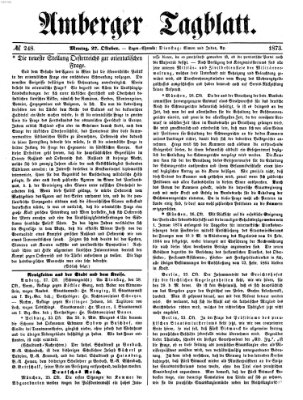 Amberger Tagblatt Montag 27. Oktober 1873
