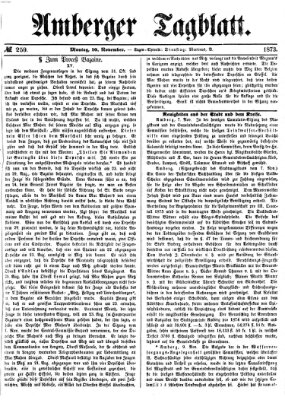 Amberger Tagblatt Montag 10. November 1873