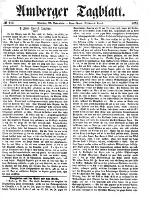Amberger Tagblatt Dienstag 25. November 1873