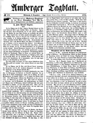 Amberger Tagblatt Mittwoch 3. Dezember 1873