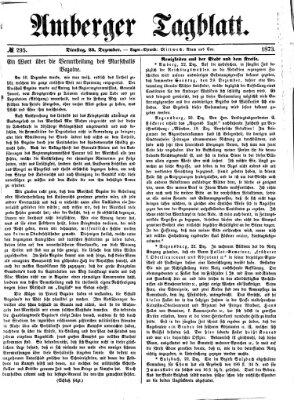 Amberger Tagblatt Dienstag 23. Dezember 1873
