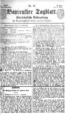 Bayreuther Tagblatt Dienstag 14. März 1871