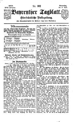 Bayreuther Tagblatt Donnerstag 13. April 1871
