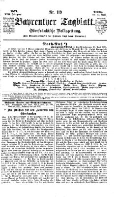 Bayreuther Tagblatt Sonntag 30. April 1871