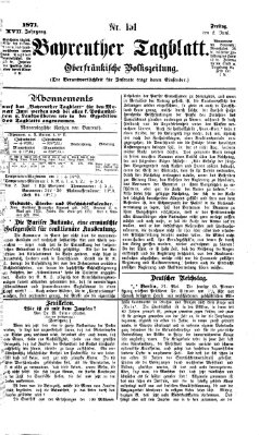 Bayreuther Tagblatt Freitag 2. Juni 1871