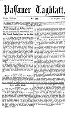 Passauer Tagblatt Freitag 20. Dezember 1872
