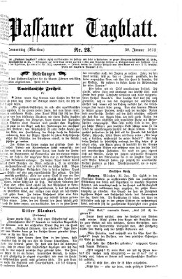 Passauer Tagblatt Donnerstag 30. Januar 1873