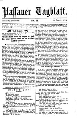 Passauer Tagblatt Donnerstag 13. Februar 1873