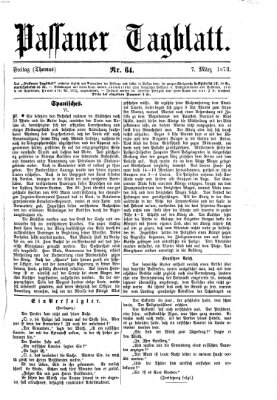 Passauer Tagblatt Freitag 7. März 1873