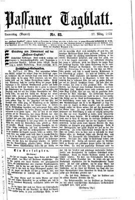 Passauer Tagblatt Donnerstag 27. März 1873