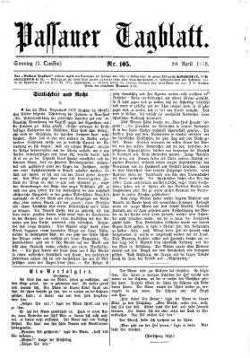 Passauer Tagblatt Sonntag 20. April 1873