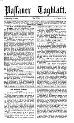 Passauer Tagblatt Donnerstag 9. Oktober 1873