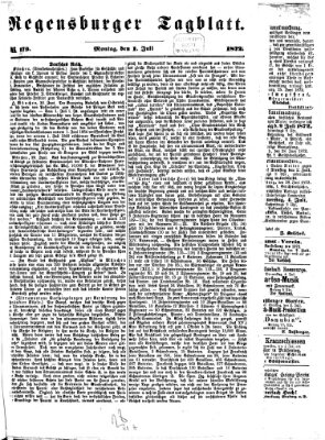 Regensburger Tagblatt Montag 1. Juli 1872
