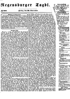 Regensburger Tagblatt Freitag 20. September 1872
