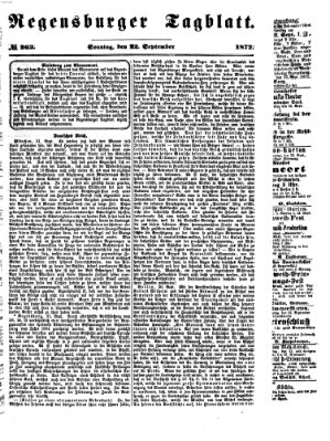 Regensburger Tagblatt Sonntag 22. September 1872