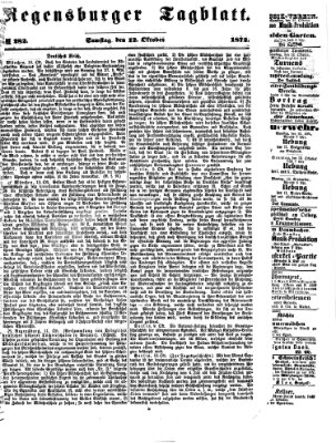 Regensburger Tagblatt Samstag 12. Oktober 1872
