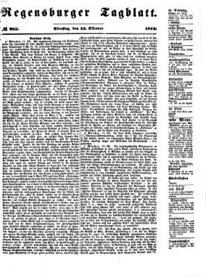 Regensburger Tagblatt Dienstag 15. Oktober 1872