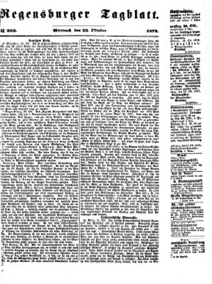 Regensburger Tagblatt Mittwoch 23. Oktober 1872