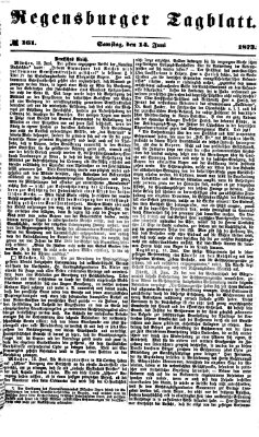 Regensburger Tagblatt Samstag 14. Juni 1873