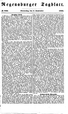 Regensburger Tagblatt Donnerstag 4. September 1873