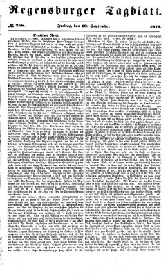 Regensburger Tagblatt Freitag 19. September 1873