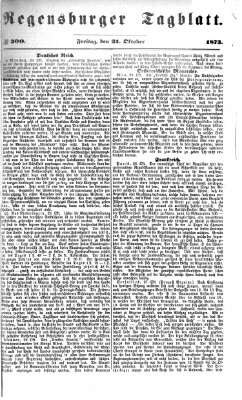 Regensburger Tagblatt Freitag 31. Oktober 1873