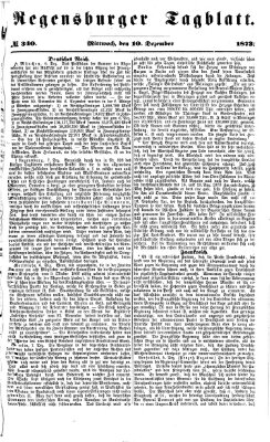 Regensburger Tagblatt Mittwoch 10. Dezember 1873