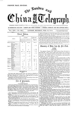 The London and China telegraph Montag 12. Februar 1872