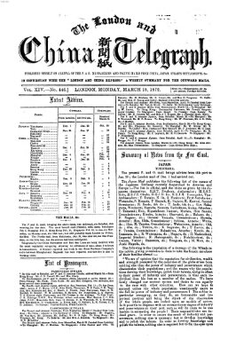 The London and China telegraph Montag 18. März 1872