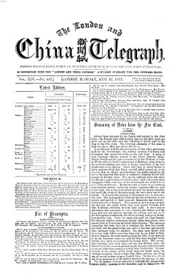 The London and China telegraph Montag 12. August 1872