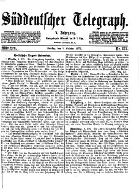 Süddeutscher Telegraph Samstag 5. Oktober 1872