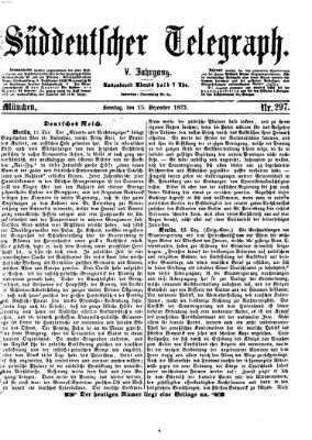 Süddeutscher Telegraph Sonntag 15. Dezember 1872