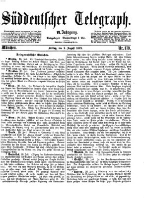 Süddeutscher Telegraph Freitag 1. August 1873