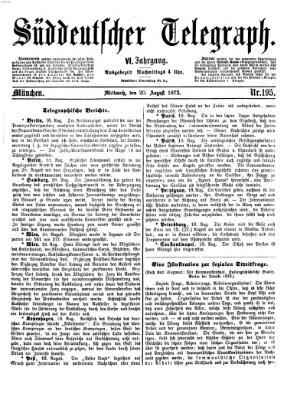 Süddeutscher Telegraph Mittwoch 20. August 1873